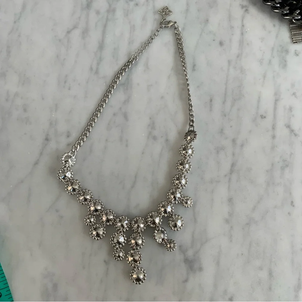 Nordstrom silver rhinestone statement necklace - Picture 2 of 4